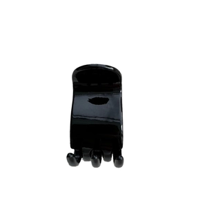 Minimalist 5cm black glossy hair claw clip for high ponytail fixation and styling