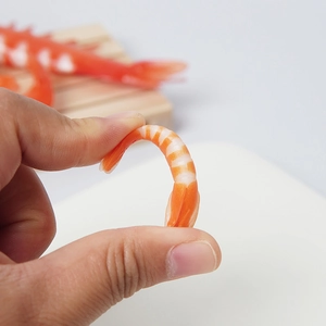 Realistic miniature PVC shrimp model for DIY crafts and dollhouse food decoration