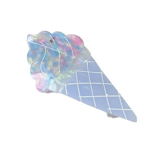 Pince à cheveux mignonne en forme de glace avec design coloré en acétate tourbillon