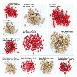Artificial Berries Stems Foam Holly Berry For Christmas Tree Decoration Wreath DIY Home Wedding Ornament