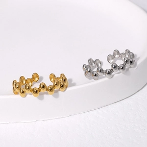 Irregular geometric open ring in 18K gold and silver finish minimalist stainless steel