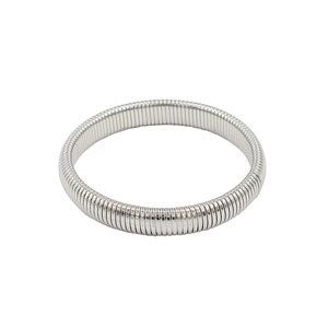 Polished silver flexible snake spring bracelet made of durable stainless steel