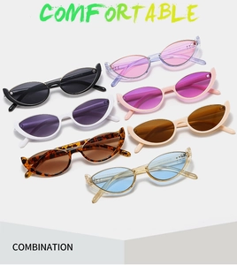 Multi-colored retro oval cat-eye sunglasses collection in various trendy pastel shades