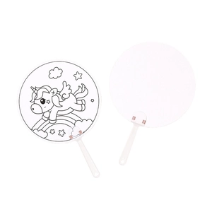 DIY cartoon unicorn drawing fans for kids including printed outline and blank white surface