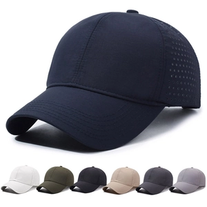 Quick Dry Baseball Cap Nylon Breathable Laser Cut Holes Outdoor Sports Sun Protection Adjustable Sun Hat Unisex