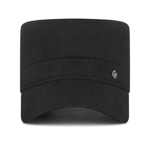 Winter men's thickened cadet cap with ear protection and silver metal SP letter logo