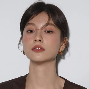 Chic gold irregular lava earrings with minimalist wrinkled metal design for women