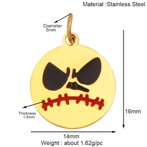 Detailed dimensions of 316L stainless steel heart pendant with black and red finish