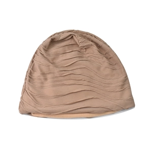 Breathable khaki lace beanie with wavy texture for casual outdoor wear and comfort