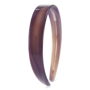 Detail view of 2.2cm vintage acetate headband with purple-brown gradient finish