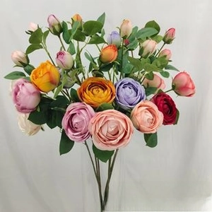 Colorful silk hydrangea and rose bouquet for wedding and home interior decoration