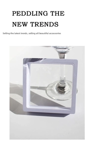 Minimalist white PE film floating jewelry display box with artistic side lighting shadows
