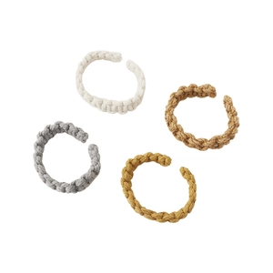Handwoven cotton linen curtain tiebacks in beige, grey, and yellow for window decor