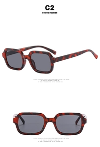 Detailansicht der quadratischen Schildpatt-Sonnenbrille mit grauen Gläsern in C2-Farbe