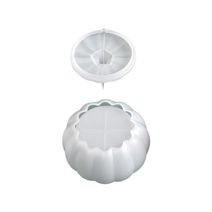 Pumpkin shaped resin silicone mold with lid for DIY candle and storage box making