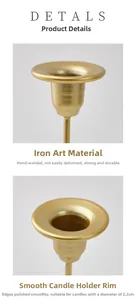 Detail showing hand-welded iron candle holder joints and smooth polished edges