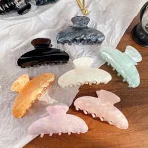 Acrylic Hair Claw Clip Large Marble Pattern Pearlescent Finish Shark Clips For Women Thick Thin Hair Non-Slip Styling
