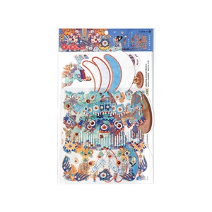 DIY Chinese style Phoenix Crown sticker kit with blue and red traditional patterns