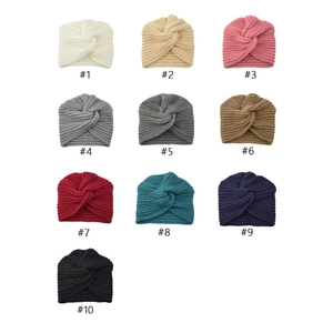 Cross-knit turban beanies available in ten stylish colors for women in bohemian style