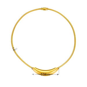 Eleganter goldener Titanstahl Schlangenkette Choker mit 55mm gebogenem Anhänger
