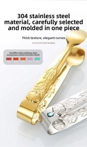 Close-up of 304 stainless steel ice tongs featuring an elegant rose pattern relief