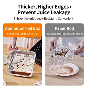 Thickened square aluminum foil pan for air fryer with high edges and oil-proof design