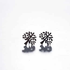 Minimalist Tree Of Life Stud Earrings Stainless Steel Cutout Nature Style Fashion Jewelry For Women