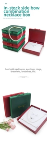 Close-up of pearl jewelry gift boxes with side bow knots and plush white velvet lining