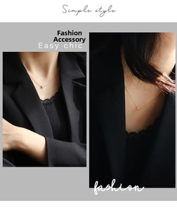 Detailed view of a minimalist gold necklace with a sparkling round-cut zircon pendant