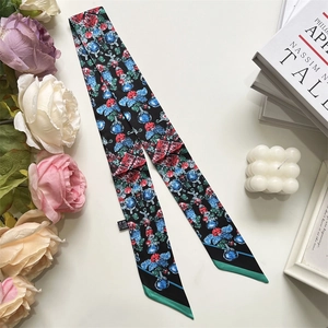 French style silk scarf with gem patterns, shown with elegant decorative home accents