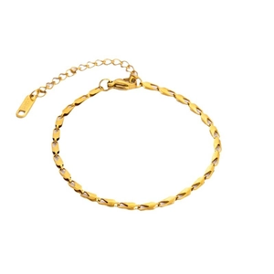 Minimalist 18K gold-plated stainless steel multi-layer chain bracelet with lobster clasp