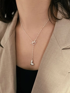 S925 Sterling Silver Heart Pendant Necklace with Toggle Clasp on O-link Chain