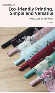 Close-up of vintage waterproof floral wrapping paper in assorted retro rose patterns