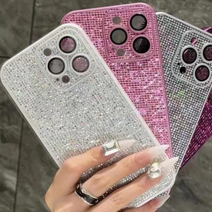 Luxury glitter rhinestone case for iPhone 13/14 Pro with precise camera lens protection