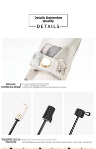 Detail of the silicone umbrella strap and two types of comfortable matte finish handles