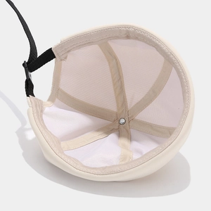 Beige quick-dry docker hat featuring six-panel construction and adjustable nylon strap
