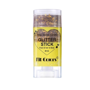 Star Series #03 Gold Glitter Stick for face hair and body in clear white background