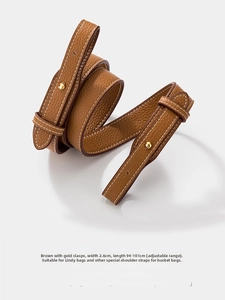 Verstellbarer brauner Lederriemen mit Litschi-Maserung und Goldbuckle für Lindy Taschen