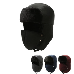 Men Winter Trapper Hat Windproof Waterproof Faux Fur Lined Bomber Hat With Detachable Mask And Breathing Valve For Cold Weather