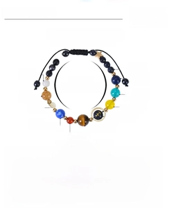 Detailed chart showing natural stone beads for 12 constellations and eight planets bracelet