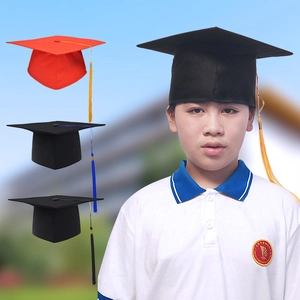 Unisex Academic Graduation Mortarboard Cap Decorative Tassel For University High School Ceremony Polyester Flat Top Hat
