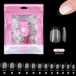 Tabella taglie per 504 punte unghie ballerina in gel opaco trasparente dalla taglia 0 alla 10