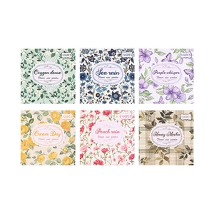 Floral and plaid scrapbook paper set with 100 sheets in 6 vintage aesthetic patterns