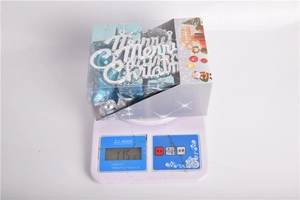 Lake blue Christmas ornament set weighing 115g in a transparent plastic storage box