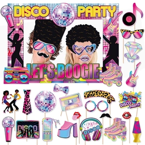 Accessoires De Photomaton Disco Rétro Carton Style Néon Années 70 80 Cadre Photo Anniversaire Mariage Boogie Night
