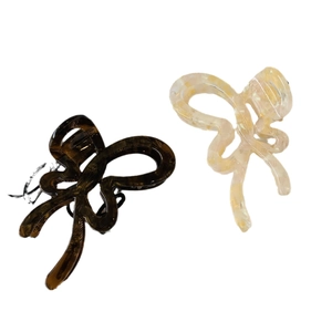 Fairy style acetate butterfly hair claws in tortoiseshell and cream white colors