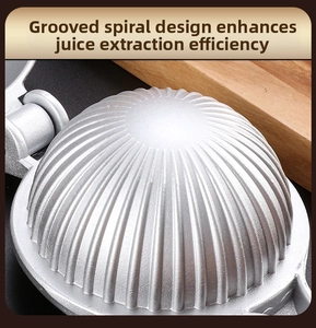 Detail of the spiral groove design in zinc alloy manual lemon squeezer for high efficiency