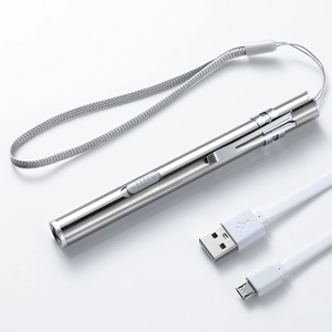 Lampe Stylo LED Médicale Acier Inoxydable Rechargeable USB Double Lumière Pour Examen Des Pupilles Outil De Diagnostic Infirmières Médecins