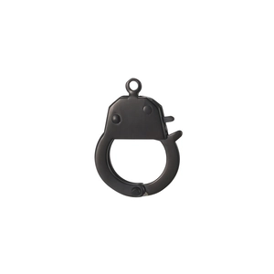 Close-up of black stainless steel handcuff clasp connector for jewelry making