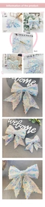 Macro detail of holographic white Christmas bow with shimmering sequins and gold fastener